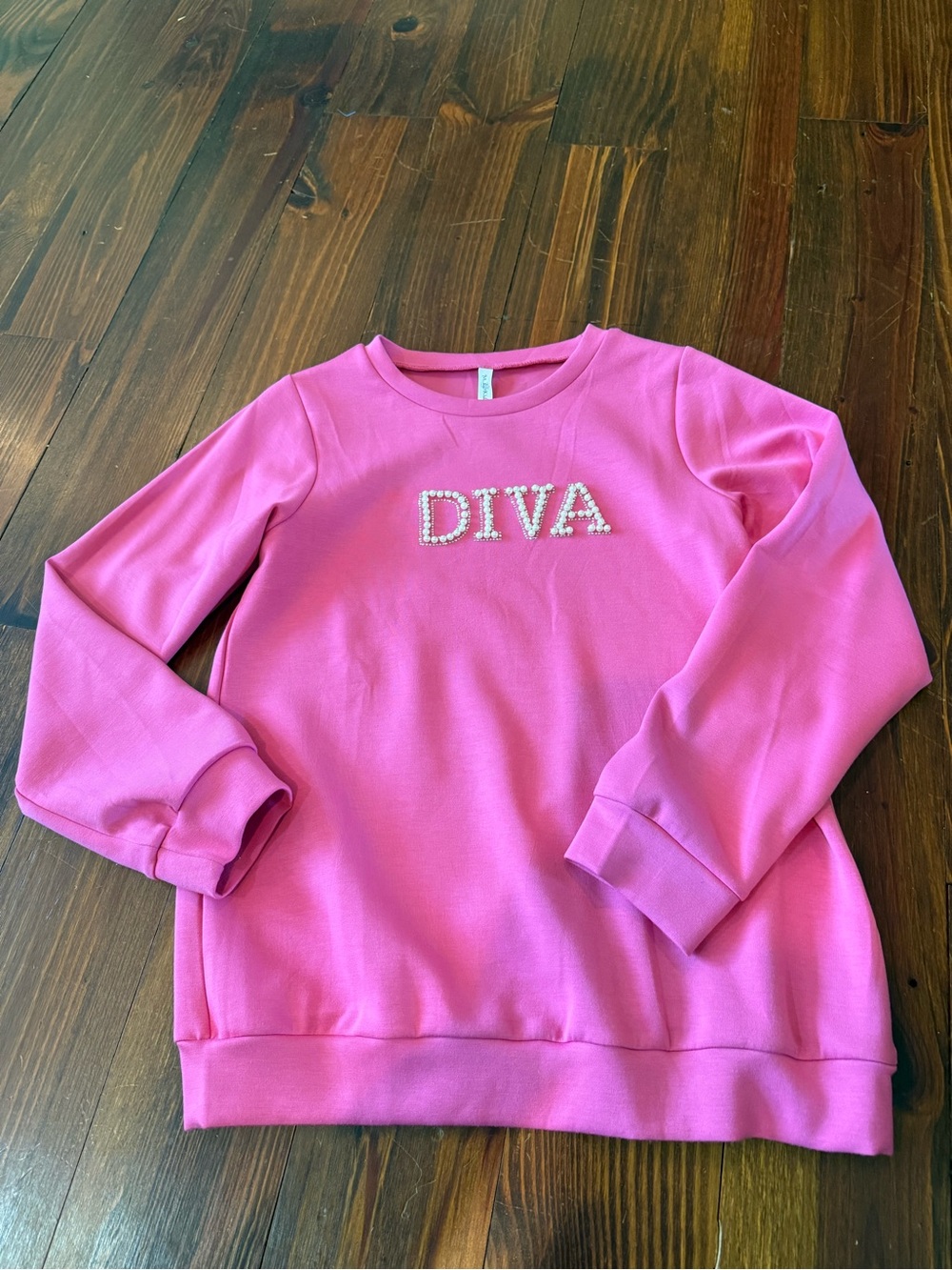 Diva Embellished Pink Kids Sweatshirt